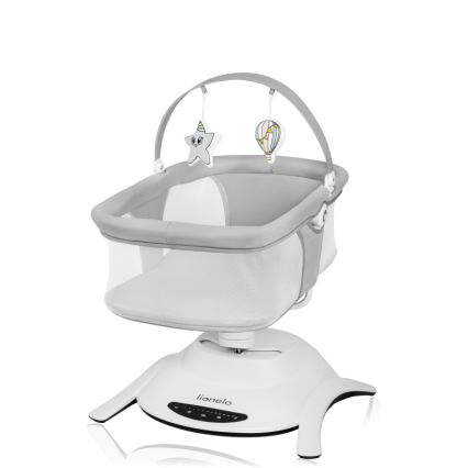 Lionelo - Columpio infantil con melodía 2 en 1 BELLA 4xAA Grey Concrete + mando a distancia