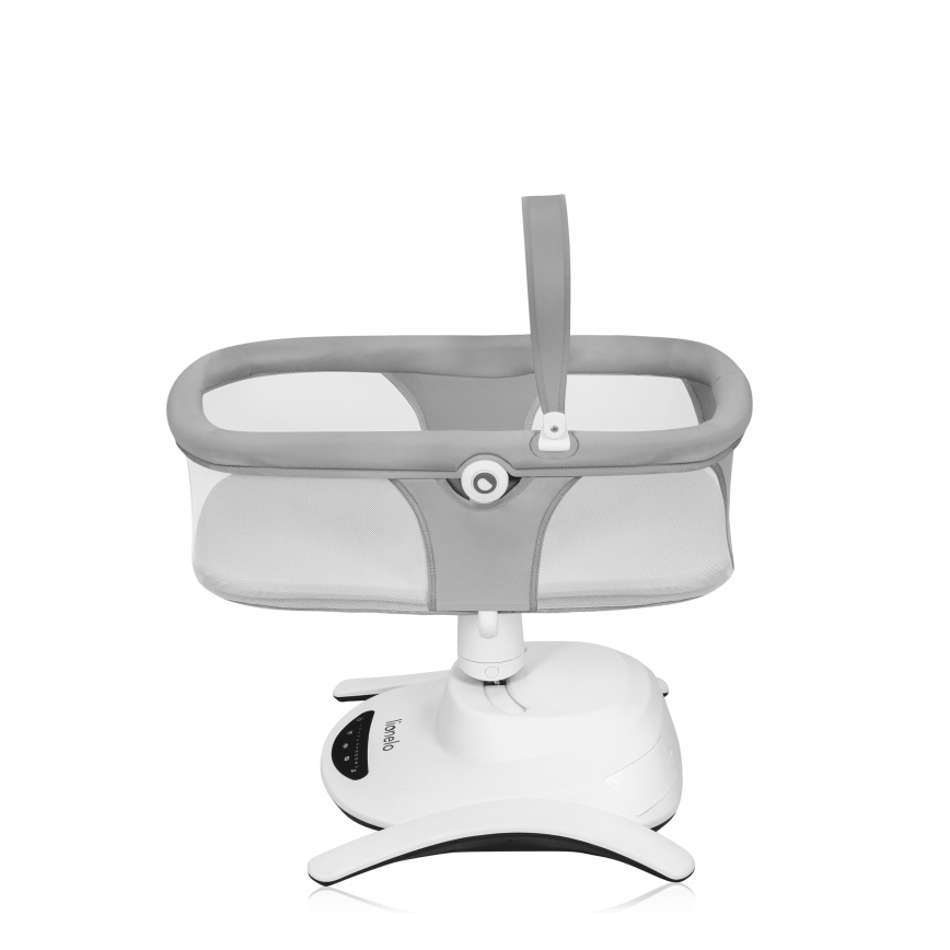 Lionelo - Columpio infantil con melodía 2 en 1 BELLA 4xAA Grey Concrete + mando a distancia