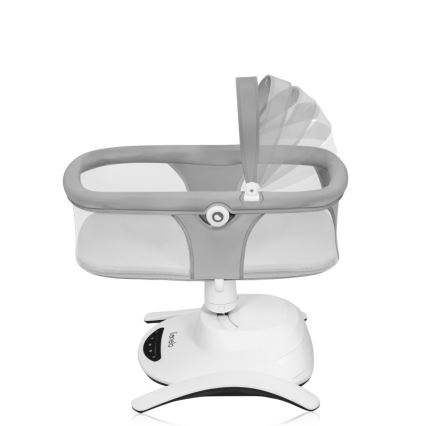 Lionelo - Columpio infantil con melodía 2 en 1 BELLA 4xAA Grey Concrete + mando a distancia