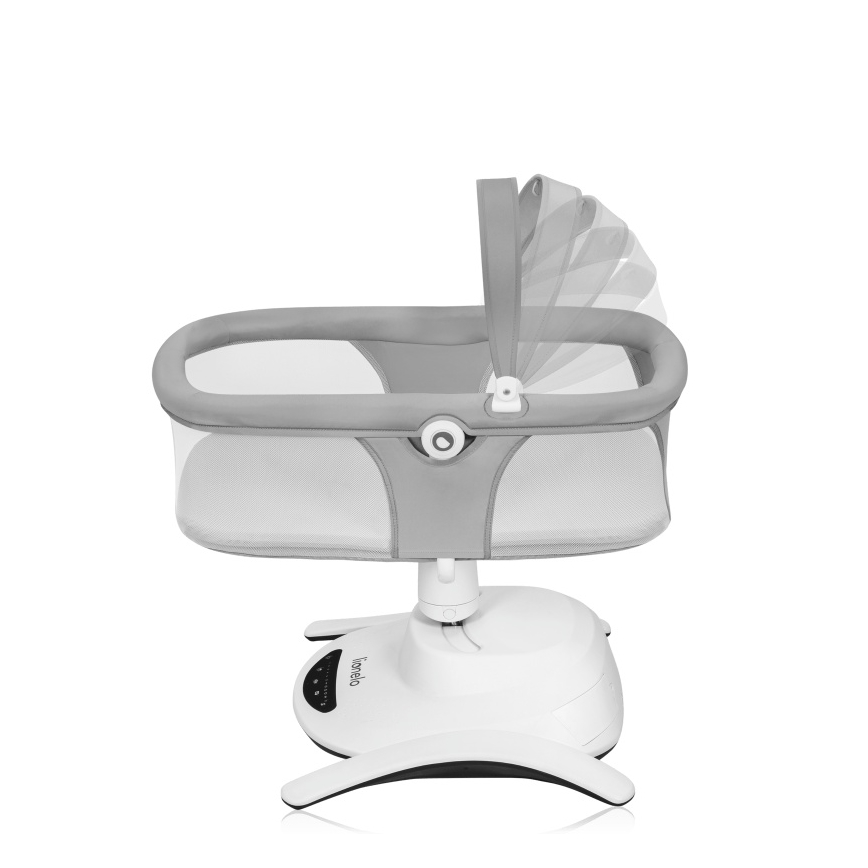 Lionelo - Columpio infantil con melodía 2 en 1 BELLA 4xAA Grey Concrete + mando a distancia