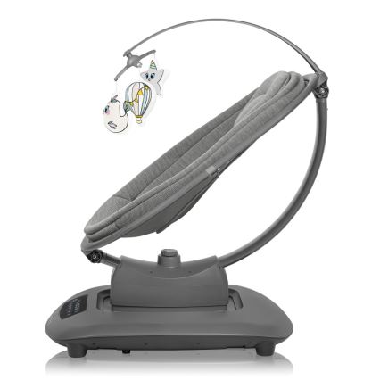 Lionelo - Mecedora infantil con melodía BLOSSOM Grey Concrete + mando a distancia