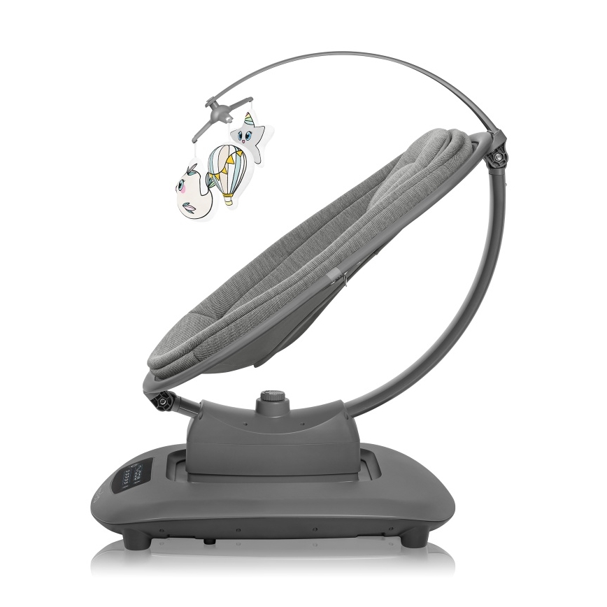 Lionelo - Mecedora infantil con melodía BLOSSOM Grey Concrete + mando a distancia