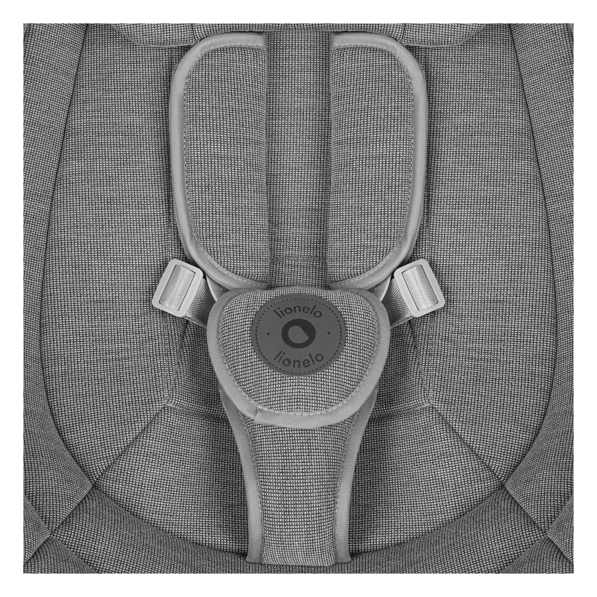 Lionelo - Mecedora infantil con melodía BLOSSOM Grey Concrete + mando a distancia