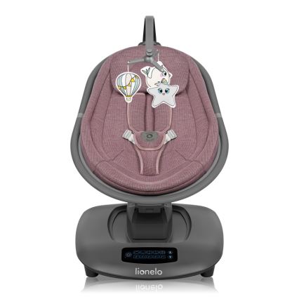 Lionelo - Mecedora infantil con melodía BLOSSOM Pink Mauve + control remoto