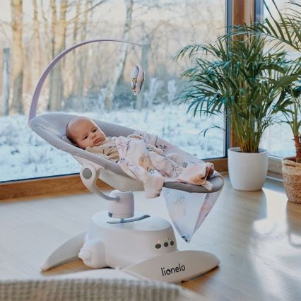 Lionelo - Mecedora infantil con melodía IRIS Grey Concrete