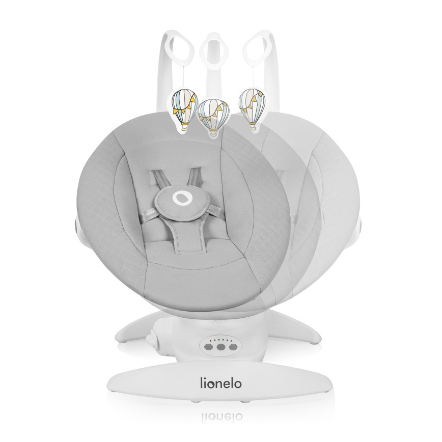 Lionelo - Mecedora infantil con melodía IRIS Grey Concrete