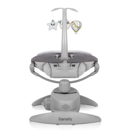Lionelo - Mecedora infantil con melodía MELL Grey Stone 4xAA + control remoto
