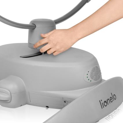 Lionelo - Mecedora infantil con melodía MELL Grey Stone 4xAA + control remoto