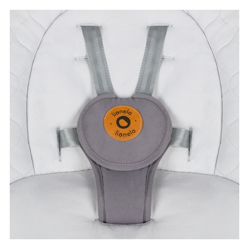 Lionelo - Mecedora infantil con melodía MELL Grey Stone 4xAA + control remoto