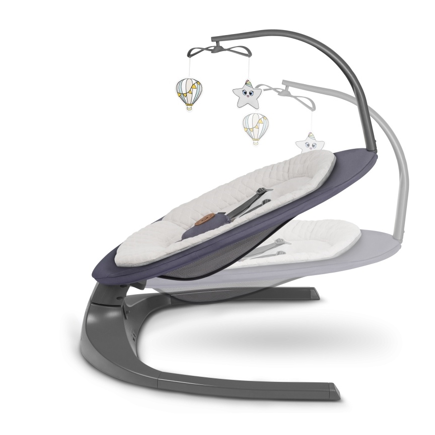 Lionelo - Mecedora infantil con melodía RALF 4xAA Gris Grafito + mando a distancia