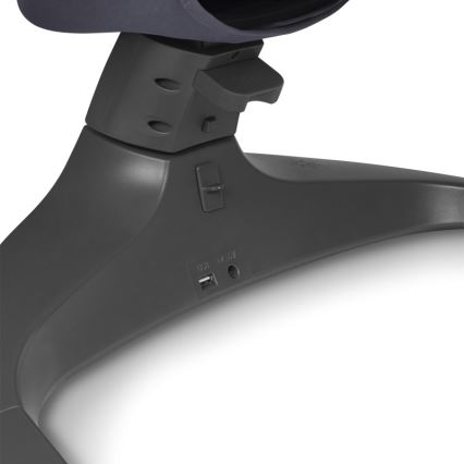 Lionelo - Mecedora infantil con melodía RALF 4xAA gris y blanco + mando a distancia