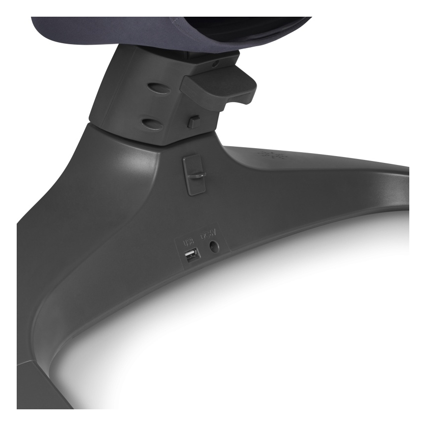 Lionelo - Mecedora infantil con melodía RALF 4xAA gris y blanco + mando a distancia