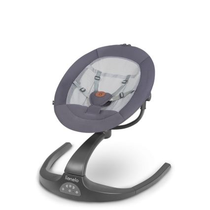 Lionelo - Mecedora infantil con melodía RINA 4xAA Gris Concreto + control remoto