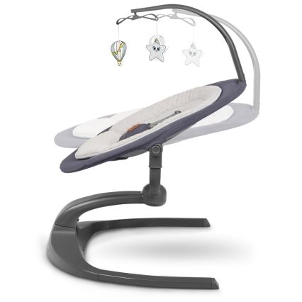 Lionelo - Mecedora infantil con melodía RINA 4xAA Gris hormigón + mando a distancia