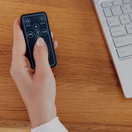 Lionelo - Mecedora infantil con melodía RIO 4xC Beige Latte + mando a distancia