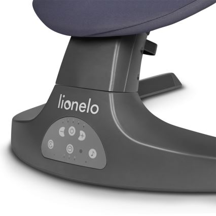 Lionelo - Mecedora infantil con melodías RALF 4xAA Gris Hormigón + mando a distancia