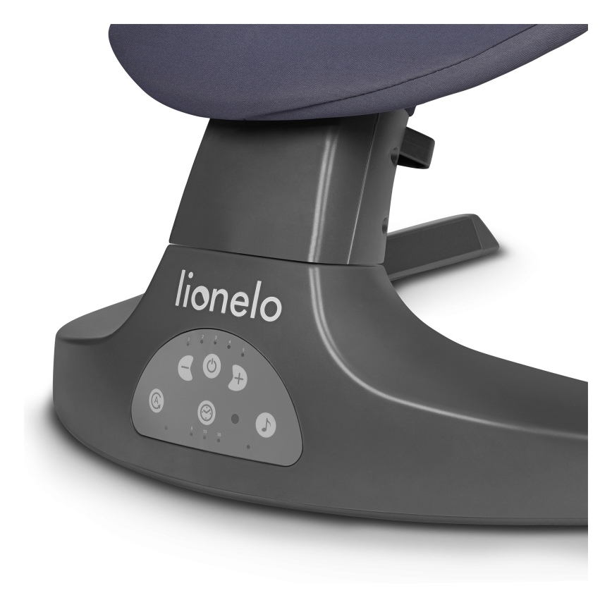 Lionelo - Mecedora infantil con melodías RALF 4xAA Gris Hormigón + mando a distancia