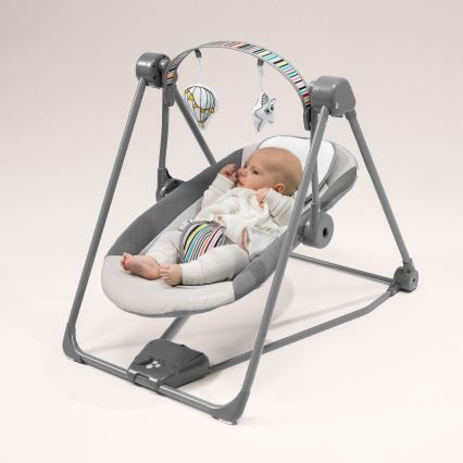 Lionelo - Mecedora infantil OTTO 4xLR14 Gris Cozy