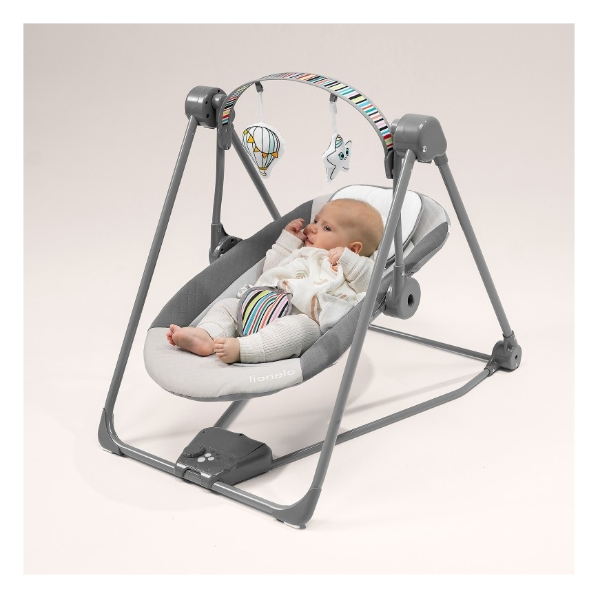Lionelo - Mecedora infantil OTTO 4xLR14 Gris Cozy