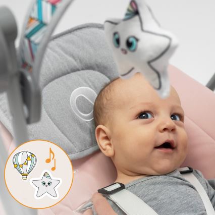 Lionelo - Mecedora infantil OTTO 4xLR14 Pink Baby
