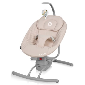 Lionelo - Mecedora musical para bebés RIO 4xC Beige Latte + control remoto