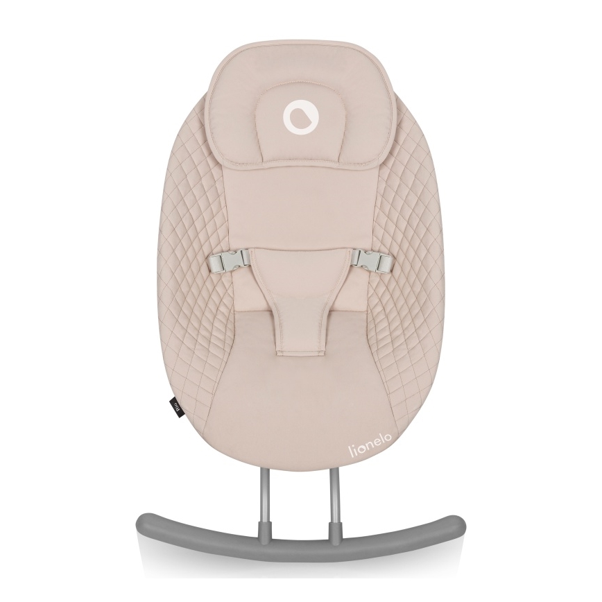 Lionelo - Mecedora musical para bebés RIO 4xC Beige Latte + control remoto