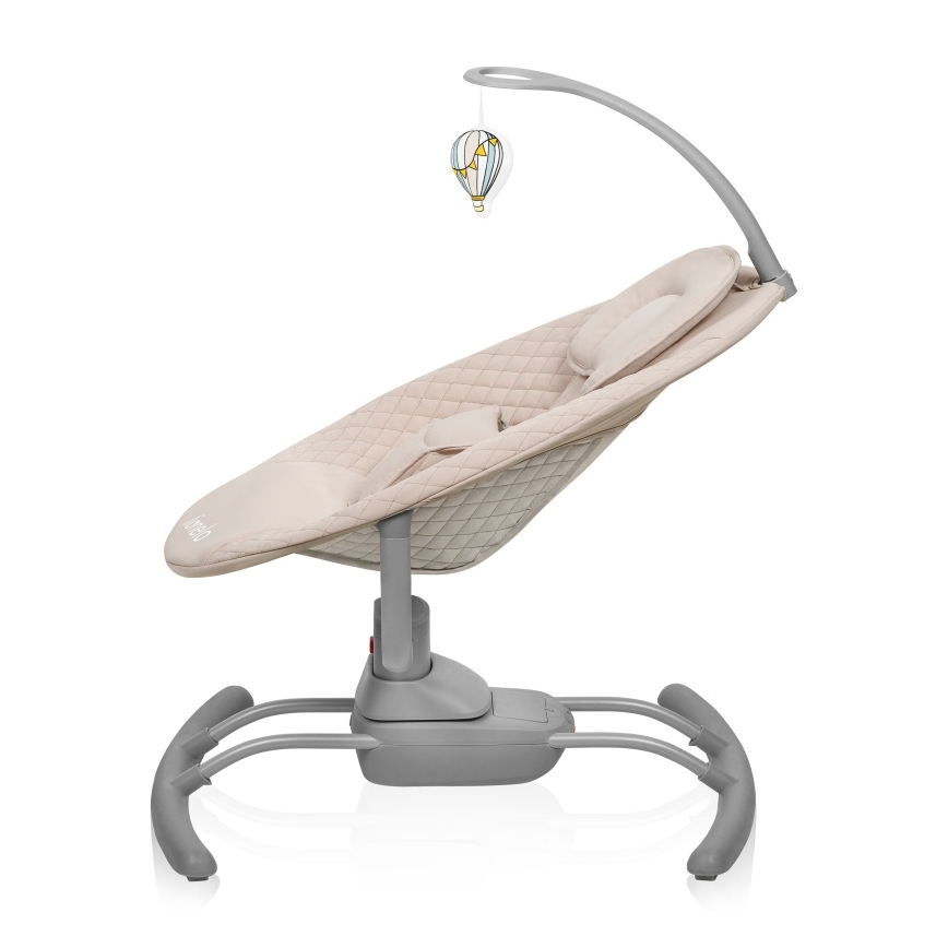 Lionelo - Mecedora musical para bebés RIO 4xC Beige Latte + control remoto