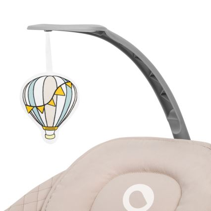 Lionelo - Mecedora musical para bebés RIO 4xC Beige Latte + control remoto