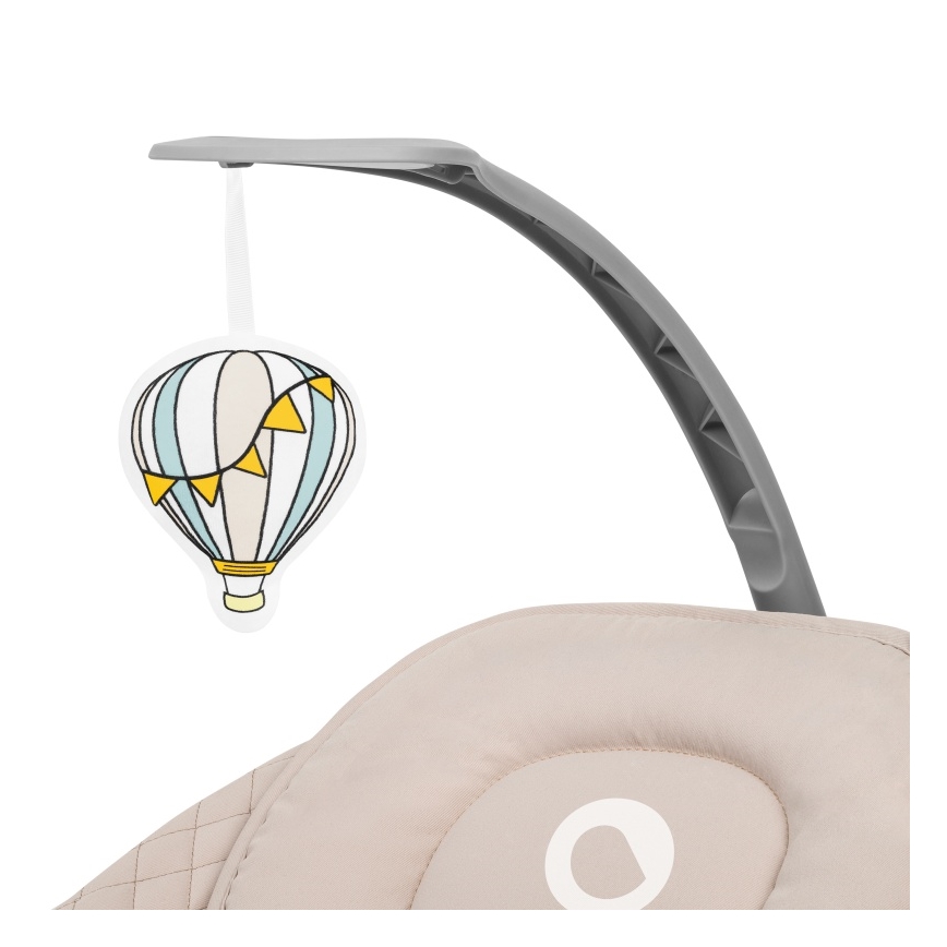 Lionelo - Mecedora musical para bebés RIO 4xC Beige Latte + control remoto