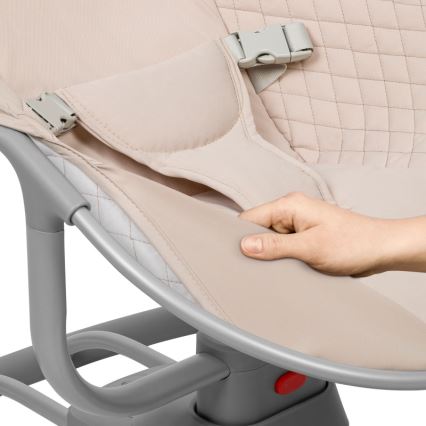 Lionelo - Mecedora musical para bebés RIO 4xC Beige Latte + control remoto