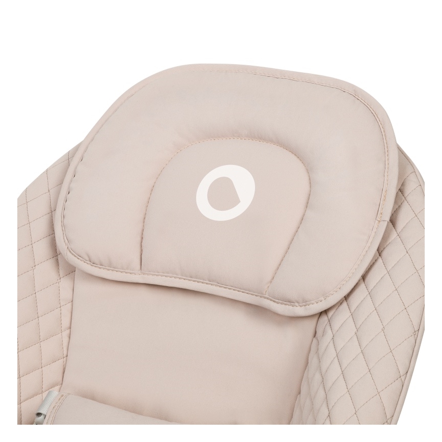 Lionelo - Mecedora musical para bebés RIO 4xC Beige Latte + control remoto