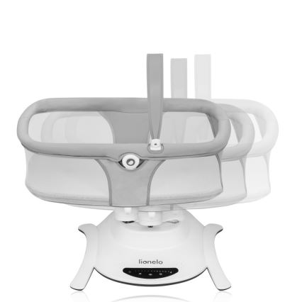 Lionelo - Mecedora para bebé con melodía 2 en 1 BELLA 4xAA Gris Hormigón + control remoto