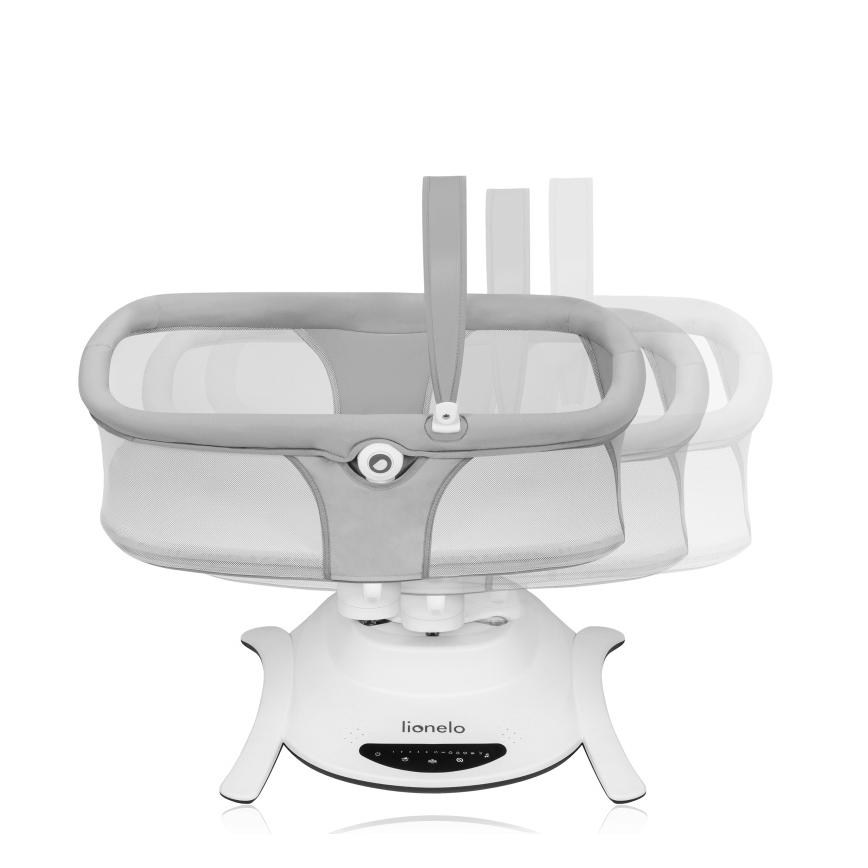 Lionelo - Mecedora para bebé con melodía 2 en 1 BELLA 4xAA Gris Hormigón + control remoto