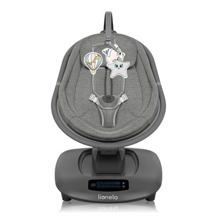 Lionelo - Mecedora para bebé con melodía BLOSSOM Grey Concrete + control remoto
