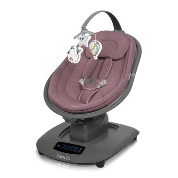 Lionelo - Mecedora para bebé con melodía BLOSSOM Pink Mauve + mando a distancia