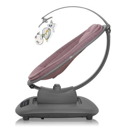 Lionelo - Mecedora para bebé con melodía BLOSSOM Pink Mauve + mando a distancia