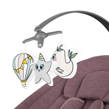 Lionelo - Mecedora para bebé con melodía BLOSSOM Pink Mauve + mando a distancia