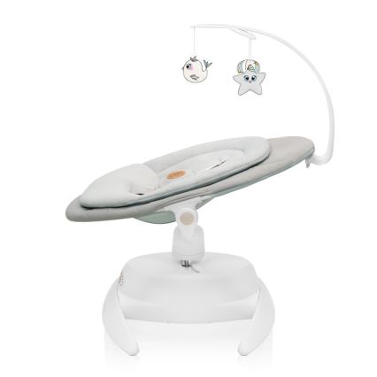 Lionelo - Mecedora para bebé con melodía MELL Beige Sand 4xAA + control remoto