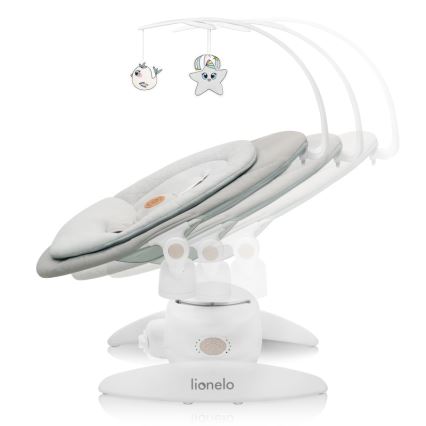 Lionelo - Mecedora para bebé con melodía MELL Beige Sand 4xAA + control remoto