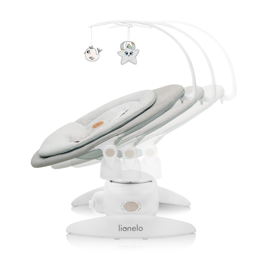 Lionelo - Mecedora para bebé con melodía MELL Beige Sand 4xAA + control remoto