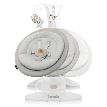 Lionelo - Mecedora para bebé con melodía MELL Beige Sand 4xAA + control remoto