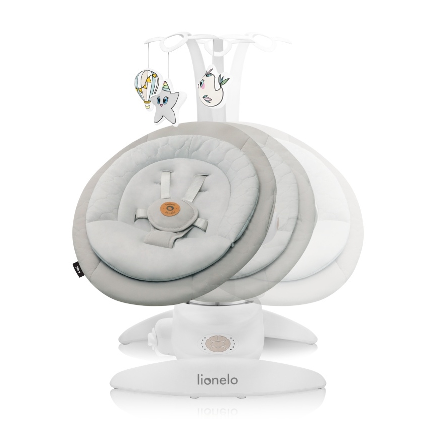 Lionelo - Mecedora para bebé con melodía MELL Beige Sand 4xAA + control remoto