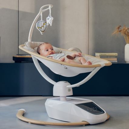 Lionelo - Mecedora para bebé con melodía OLIVIA Beige Natural + mando a distancia