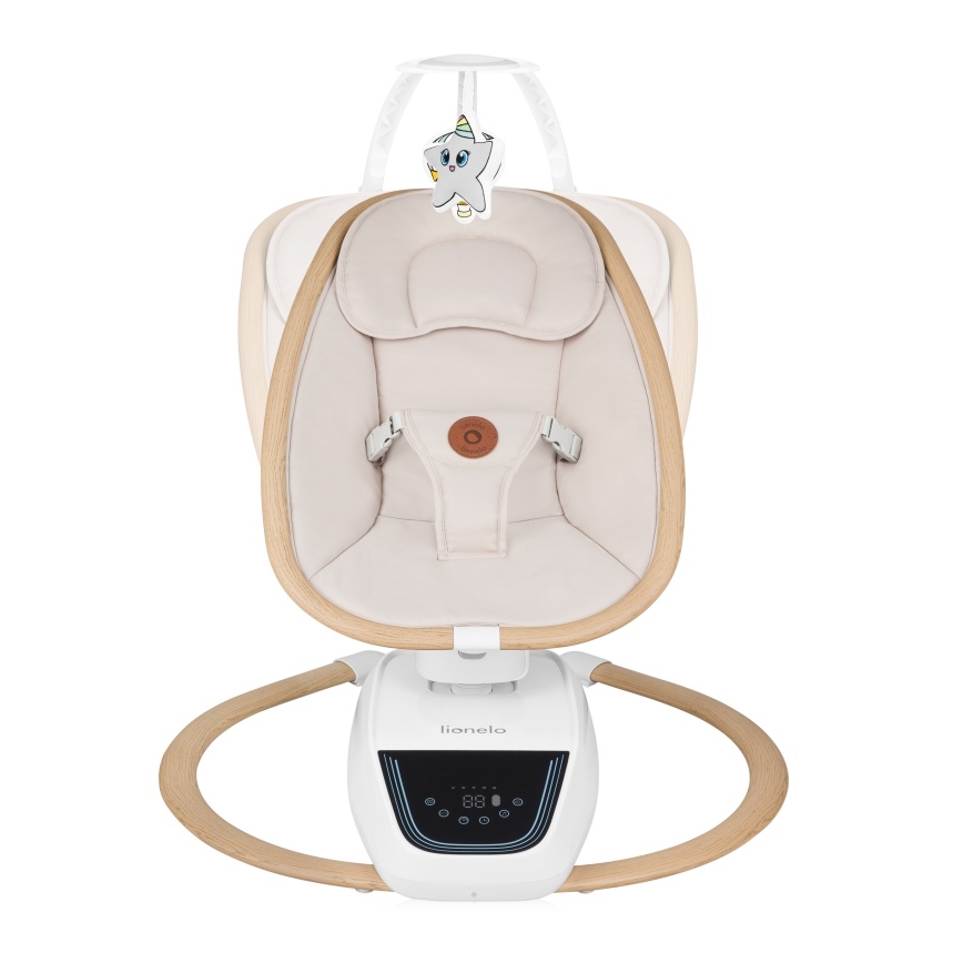 Lionelo - Mecedora para bebé con melodía OLIVIA Beige Natural + mando a distancia