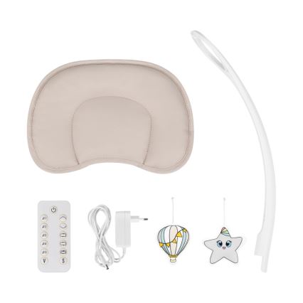 Lionelo - Mecedora para bebé con melodía OLIVIA Beige Natural + mando a distancia
