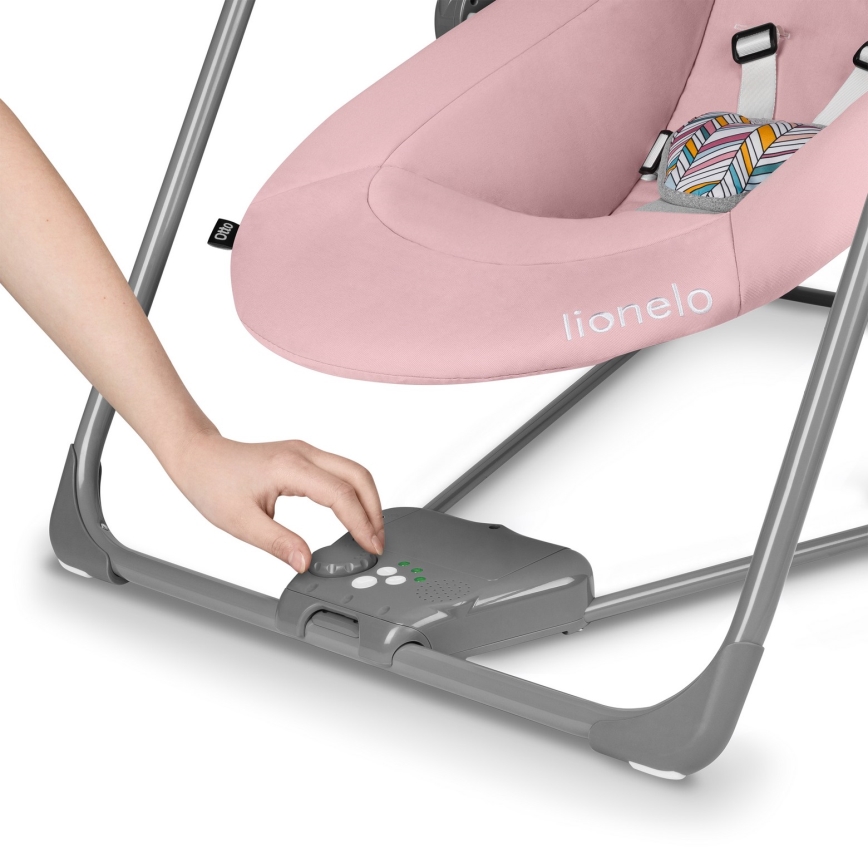 Lionelo - Mecedora para bebé OTTO 4xLR14 Pink Baby