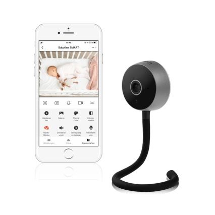 Lionelo - Monitor de bebé inteligente BABYLINE SMART Wi-Fi Negro