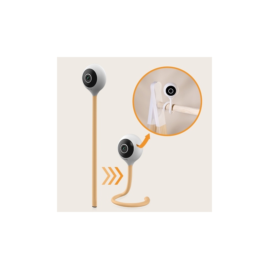 Lionelo - Monitor inteligente para bebés BABYLINE SMART Wi-Fi Blanco