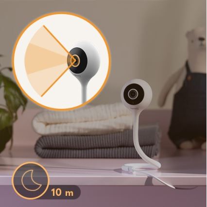 Lionelo - Monitor inteligente para bebés BABYLINE SMART Wi-Fi Blanco