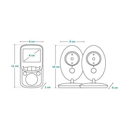Lionelo - Monitor para bebé BABYLINE 5.1 230V 1000 mAh